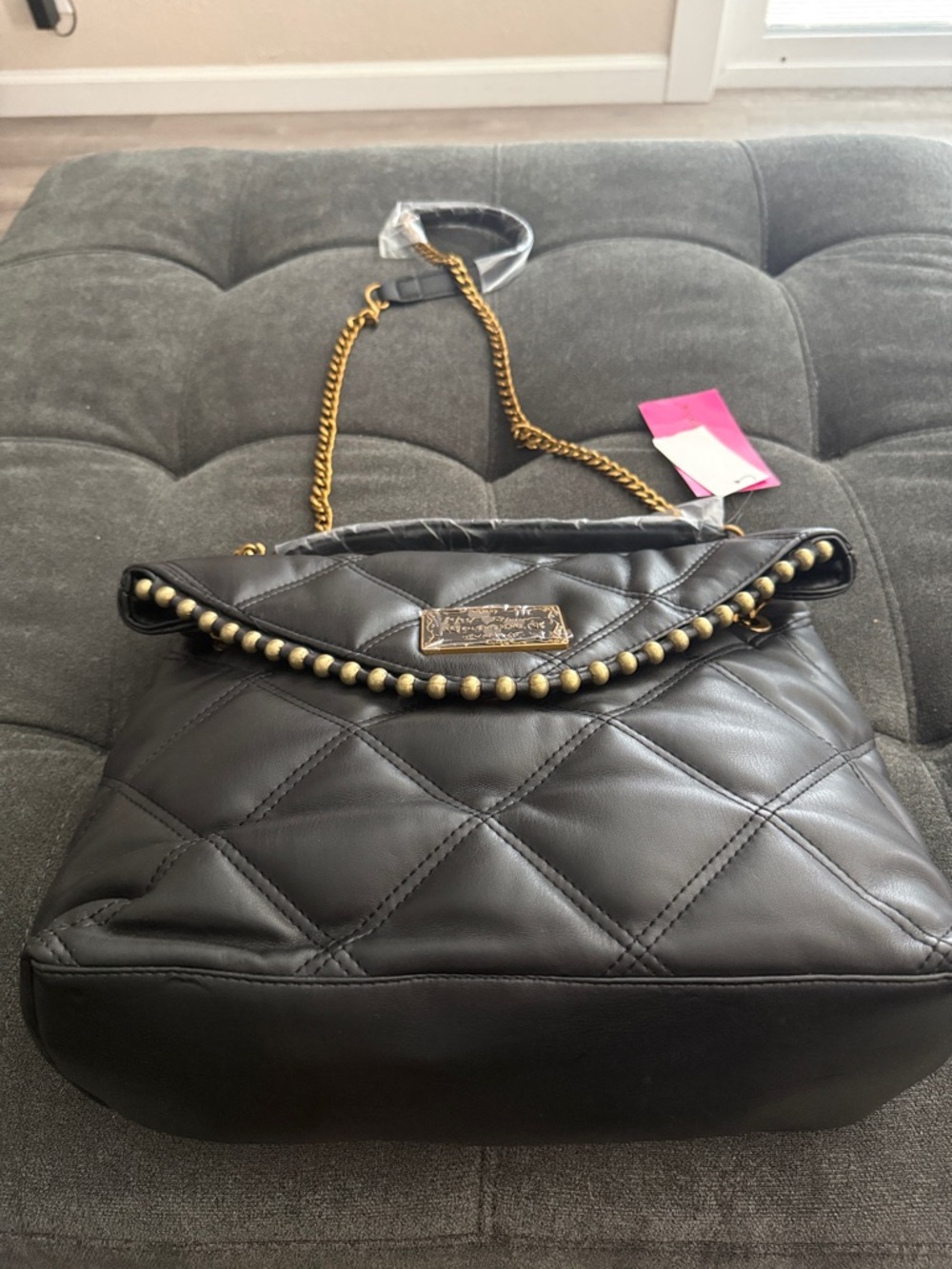 Betsey Johnson Ball & Chain Convert black bag